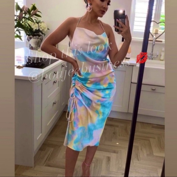 ZARA BNWT Tie Dye Slip Dress with Spaghetti Straps - Picture 3 of 9